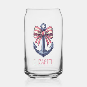 Blaue Ankerstange mit rotem und weißem Streifen Dosenglas