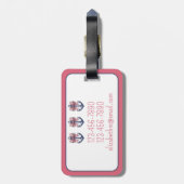 Blaue Ankerstange mit rotem und weißem Streifen Gepäckanhänger (Rückseite vertikal)