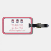 Blaue Ankerstange mit rotem und weißem Streifen Gepäckanhänger (Rückseite horizontal)