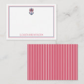 Blaue Ankerstange mit rotem und weißem Streifen Mitteilungskarte (Vorne/Hinten)