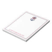 Blaue Ankerstange mit rotem und weißem Streifen Notizblock (Rotiert)