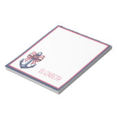 Blaue Ankerstange mit rotem und weißem Streifen Notizblock (Rotiert)