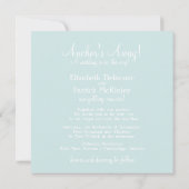 Blaue Ankerstreifen - Einladung zur Hochzeit (Rückseite)