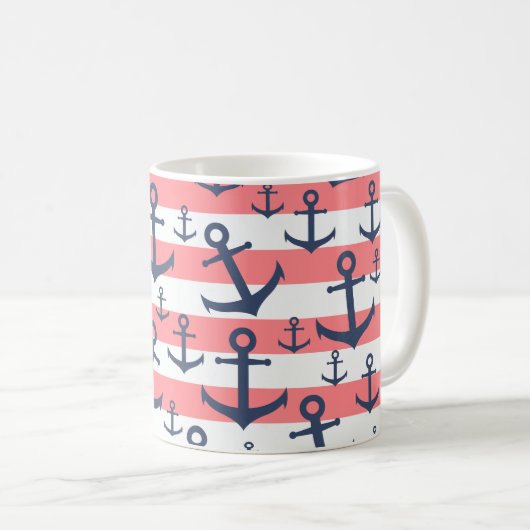 Blaue Ankerstruktur der Korallenriffe Kaffeetasse (VorderseiteRechts)