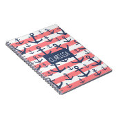 Blaue Ankerstruktur der Korallenriffe Notizblock (Rechte Seite)