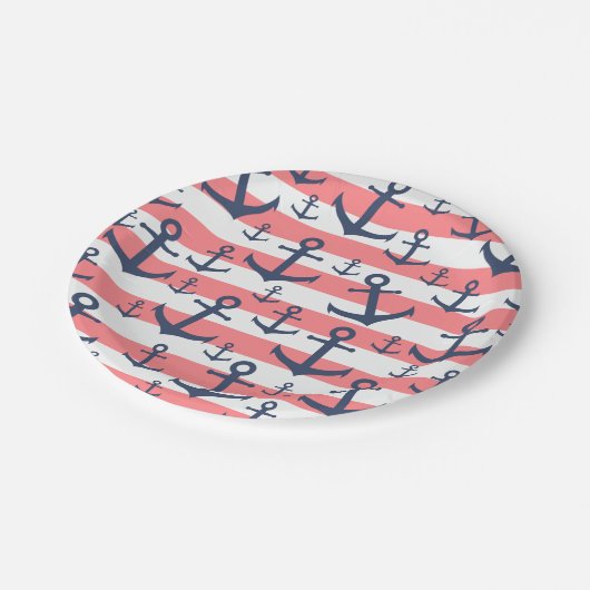 Blaue Ankerstruktur der Korallenriffe Pappteller (Schrägansicht)