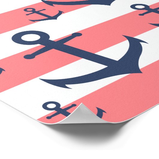 Blaue Ankerstruktur der Korallenriffe Poster (Ecke)