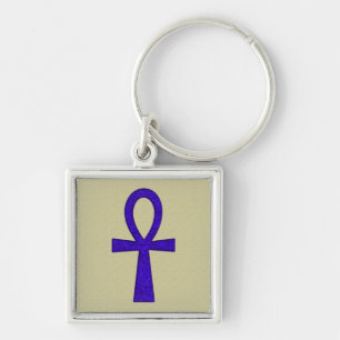 Blaue Ankh Premium Schlüsselanhänger