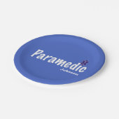 BLAUE Anpassbarer Name Paramedic Pappteller (Schrägansicht)