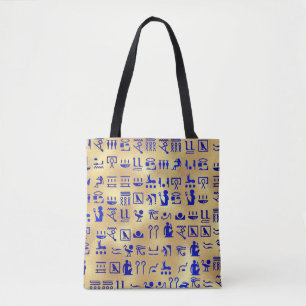 Blaue antike ägyptische Hieroglyphie Kunst, Dichtu Tasche