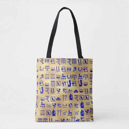 Blaue antike ägyptische Hieroglyphie Kunst, Dichtu Tasche (Vorderseite)
