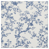 Blaue Antike Blumen-Toile-Muster Stoff (Muster)