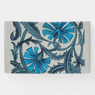 Blaue antike Blumenkunst rustikale Fliesendekorati Banner