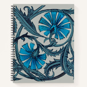 Blaue antike Blumenkunst rustikale Fliesendekorati Notizblock
