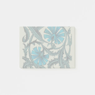 Blaue antike Blumenkunst rustikale Fliesendekorati Post-it Klebezettel