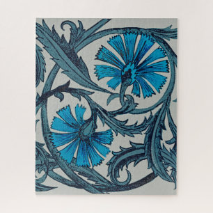 Blaue antike Blumenkunst rustikale Fliesendekorati Puzzle