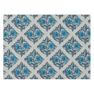 Blaue antike Blumenkunst rustikale Fliesendekorati Tischdecke