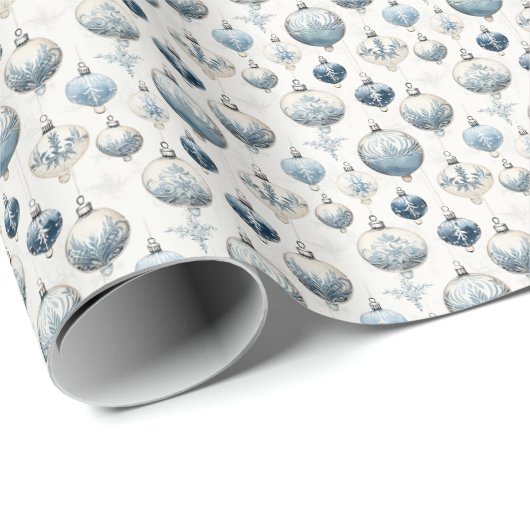 Blaue antike Glasdekorationen Geschenkpapier (Rolleneckpunkt)