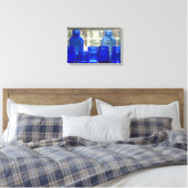 Blaue antike Glasflaschen (Canvas Print) Leinwanddruck (Insitu (Schlafzimmer))