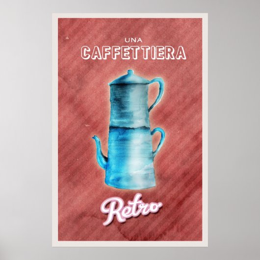 Blaue antike Kaffeekanne Poster (Vorne)