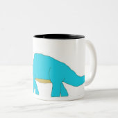 Blaue Apatosaurus-Tasse Zweifarbige Tasse (VorderseiteRechts)