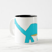 Blaue Apatosaurus-Tasse Zweifarbige Tasse (Vorderseite Links)