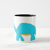 Blaue Apatosaurus-Tasse Zweifarbige Tasse (Mittel)