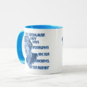 Blaue Apostroph-Tassen Tasse (Vorderseite Links)