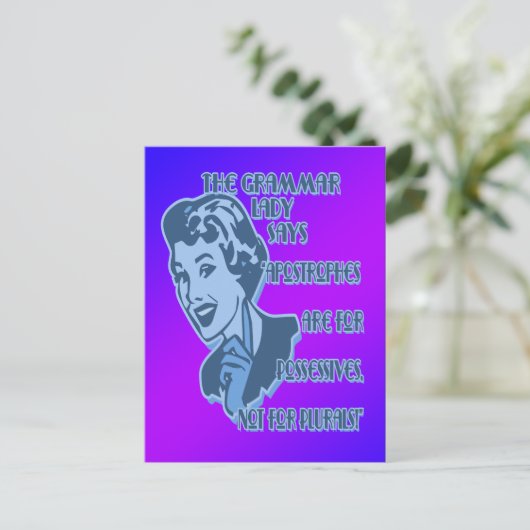 Blaue Apostrophen Postkarten (Stehend Vorderseite)