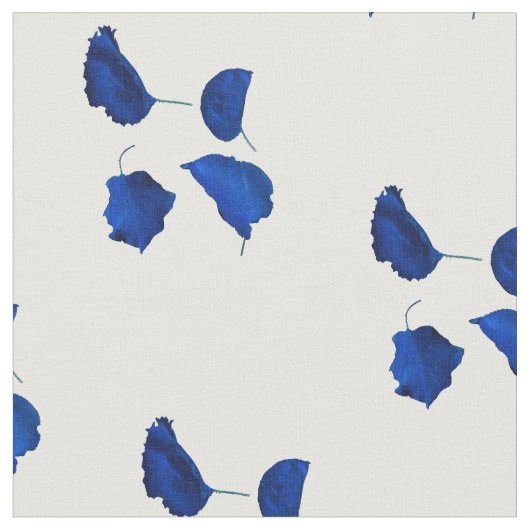 Blaue Apricot Blätter Muster Stoff (Nahaufnahme)