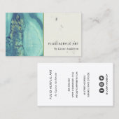 BLAUE AQUA AQUAMARIN FLUID ACRYLIC RESIN ART ARTIS VISITENKARTE (Vorne/Hinten)