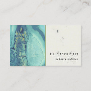 BLAUE AQUA AQUAMARIN FLUID ACRYLIC RESIN ART ARTIS VISITENKARTE