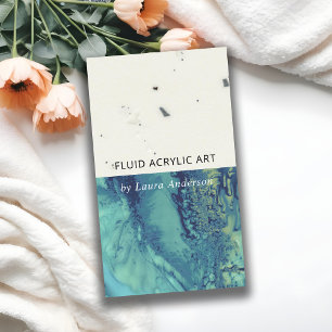 BLAUE AQUA AQUAMARIN FLUID ACRYLIC RESIN ART ARTIS VISITENKARTE