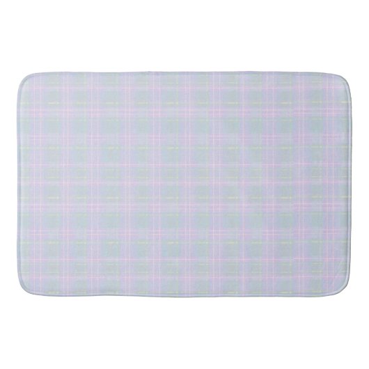 Blaue Aqua Praire Karo Badematte (Vorderseite)
