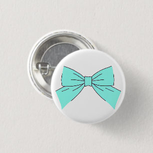 Blaue Aqua-Schleife Button