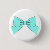 Blaue Aqua-Schleife Button (Vorderseite)