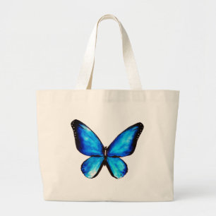 Blaue Aqua-Schmetterlingsfarbe Jumbo Stoffbeutel