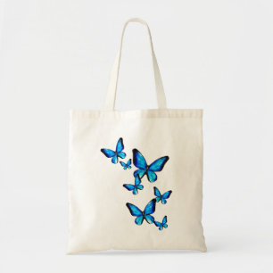 Blaue Aqua-Schmetterlingsfarbe Tragetasche