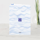 Blaue-aquafarbene Korallensilhouette Karte (Rückseite)