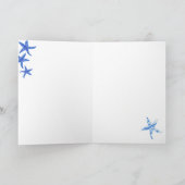 Blaue-aquafarbene Korallensilhouette Karte (Innenseite)