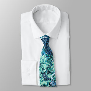 Blaue Aquamarin Garden Blume Muster Krawatte