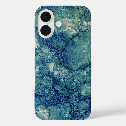 Blaue Aquamarin grüne Marmorstruktur Case-Mate iPhone Hülle (Rückseite)
