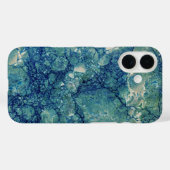 Blaue Aquamarin grüne Marmorstruktur Case-Mate iPhone Hülle (Rückseite (Horizontal))