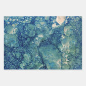 Blaue Aquamarin grüne Marmorstruktur Geschenkpapier Set (Vorderseite 3)