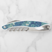 Blaue Aquamarin grüne Marmorstruktur Kellnermesser (Rückseite)