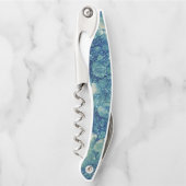 Blaue Aquamarin grüne Marmorstruktur Kellnermesser (Vorderseite)