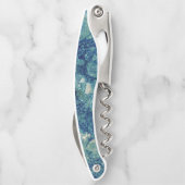 Blaue Aquamarin grüne Marmorstruktur Kellnermesser (Rückseite)