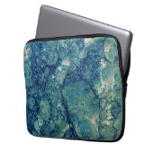 Blaue Aquamarin grüne Marmorstruktur Laptopschutzhülle (Vorderseite Links)