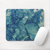 Blaue Aquamarin grüne Marmorstruktur Mousepad (Mit Mouse)