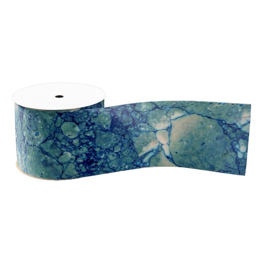 Blaue Aquamarin grüne Marmorstruktur Ripsband (Spule)